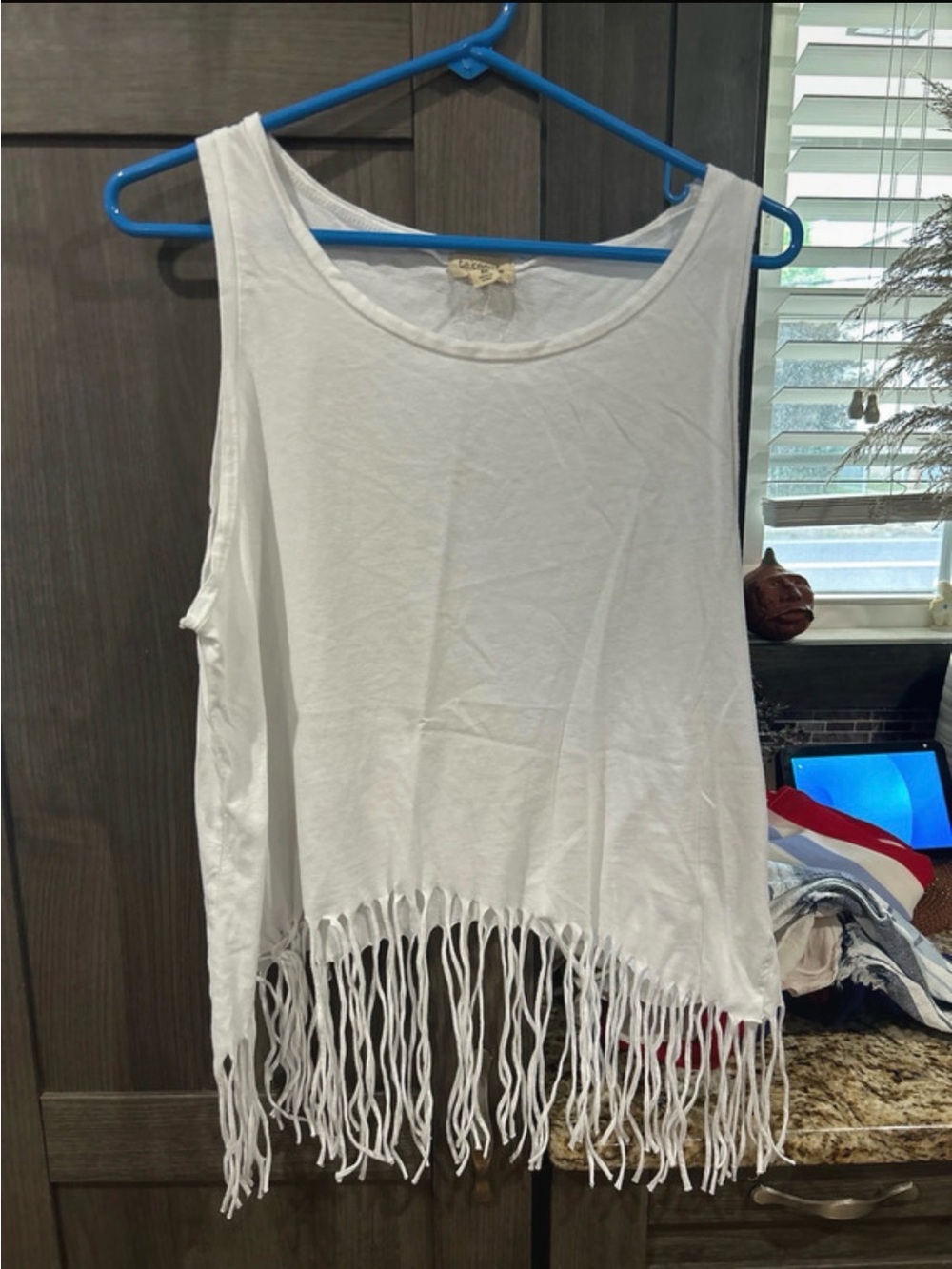 Takeout White Fringe Tank Top